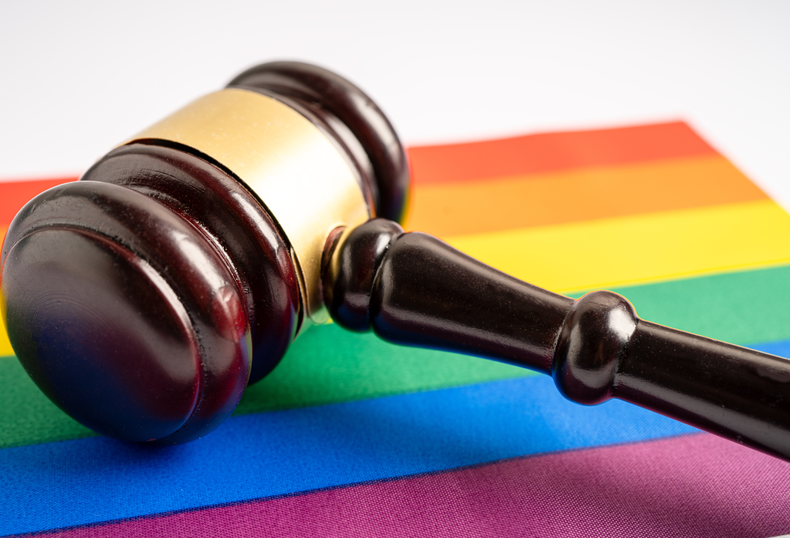 LGBTQ Flag with Gavel